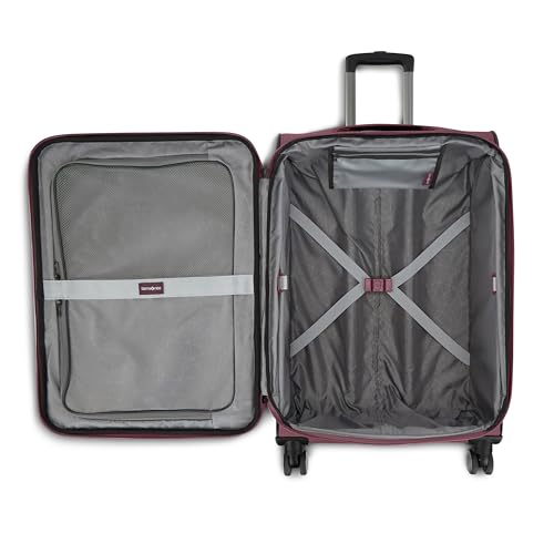 Image of Samsonite Ascella 3.0 Lightweight Softside Luggage Spinner Collection, Mauve Haze, 3-Piece Set (Carry on /Medium /Large), Ascella 3.0 Softside Expandable Luggage With Spinner Wheels