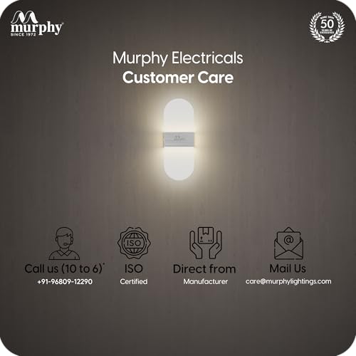 Image of Murphy Frost Beam Wall Light | Pack of 2 (2-Year Warranty) | Warm White Glow | Acrylic + Aluminium Oval Wall Highlighter |Premium Aluminium Finish