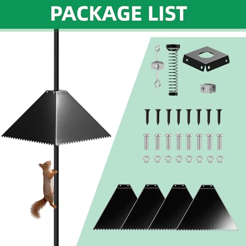 MIXXIDEA Metal Squirrel Baffle for Bird Feeder Pole, Pole Mount Bird House Guard, Squirrel Baffle for 4x4 Post (Black) - image 8