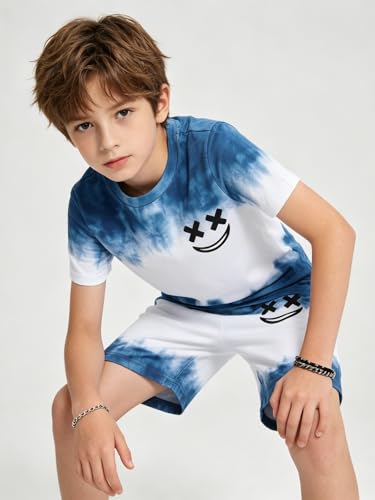 Image of Boys Clothes Size 6-12 Years Short Sleeve T-Shirt & Shorts Set Casual Spring Summer Outfits