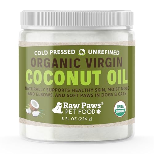 Raw Paws Virgin Organic Coconut Oil for Dogs & Cats, 8-oz - Treatment...