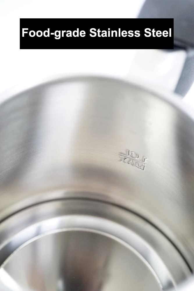 MAXWIN Bollitore a Collo d'oca in Acciaio Inossidabile per Caffè e Tè,Bollitore di Classe per Caffè con Beccuccio Lungo 1L - Acciaio Inossidabile di Qualità(AS-97E)
