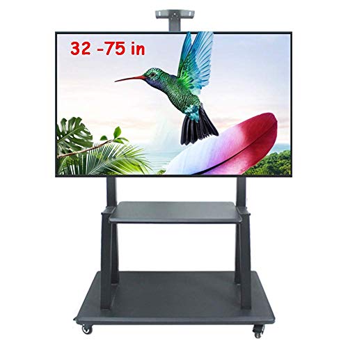 Großer freistehender TV-Wagen mit Ablagefach - 32 40 42 43 49 50 55 60 65 70 75-Zoll-Plasma-/LCD-/LED-OLED-Fernseher, schwarzer Wagen für Home