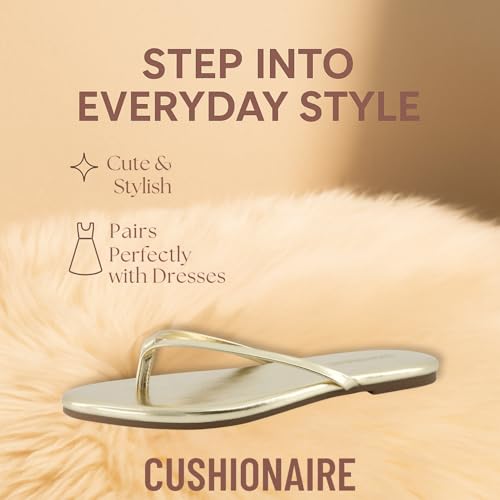 CUSHIONAIRE Cruise Flip Flops for Women Footwear | Vacation Beach Essentials | Casual Summer Sandals for Women with Wide Width3