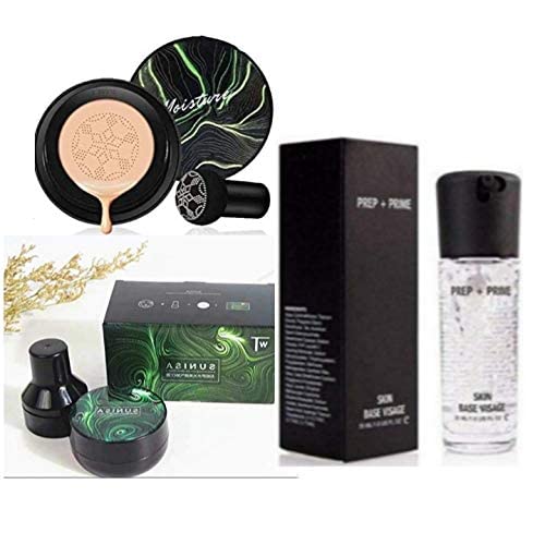 Image of Air Cushion Mushroom BB & CC Cream Water Proof Foundation Concealer Cream - 20 g, and Skin Base Face Prep+Primer Pack of 2.