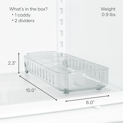 Image of YouCopia Multi Trolly Multipurpose Portable Storage Floor Standing Or Tabletop Rack|Trolley with Wheels for Kitchen Storage, Tiered Shelf Kitchen Trolley Modern Knits Transparent (Clear)