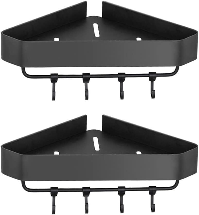 Bathroom storage Shower Caddy Shower Caddy 2pcs Bathroom Corner Shower Shelf With Hook Rustproof Shower Caddy Rack Wall