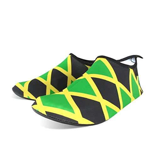 Image of Water Shoes for Women and Men Quick-Dry Swim Beach Shoes for Outdoor Surfing Yoga Exercise Jamaica Flag Caribbean Reggae Rasta