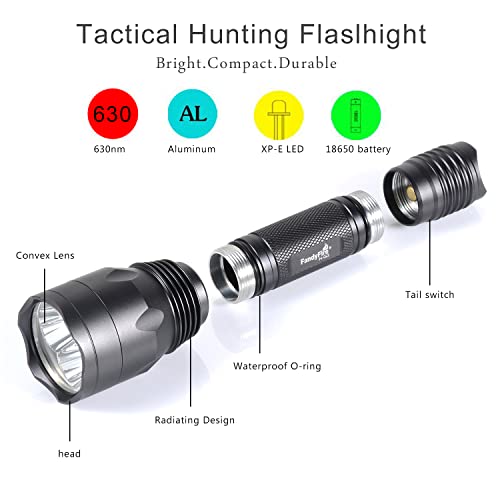 Fandyfire 1 Mode Green Light Flashlight, 256 Yards Led Tactical 650 Lumens 520-535Nm Wavelength Green Hunting Flashlight Torch For Outdoors, Climbing, Night Vision (Green Light) #TOP2