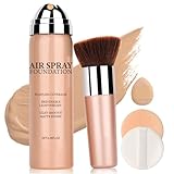 QIUFSSE Airbrush Foundation Makeup Spray Full Coverage Foundation for Mature Skin,Long-lasting Airbrush Flawless Setting Spray,Waterproof Foundation for Smooth Radiant Skin (06 Light Medium)