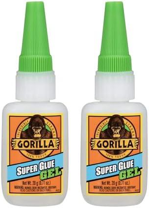 Gorilla Super Glue Gel, Clear, 20 g, 2-Pack, All Purpose, Fast Setting