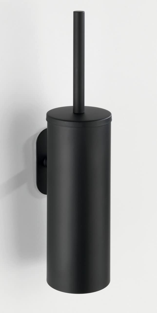 WENKO Turbo-Loc WC-Garnitur Mod. Orea mit Toilettenbürste und Halter aus rostfreiem Edelstahl in Schwarz matt geschlossen ohne Bohren Massive Qualität
