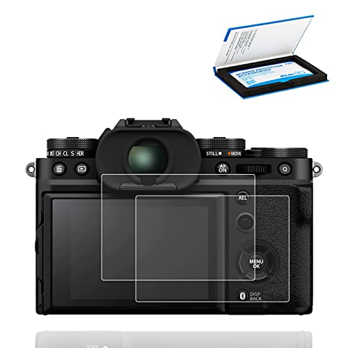 JJC 2 Pack Camera Screen Protector for Fujifilm X-T5 XT5 XT-5 Camera, Ultra-Thin Anti-Fingerprint Anti-Scratch 9H Hardness 2.5D Rounded Edges Tempered Glass Protector