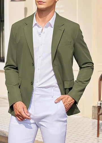 Men's Casual Blazer Jacket Two Button Sport Coat Lightweight Slim Fit Suit3