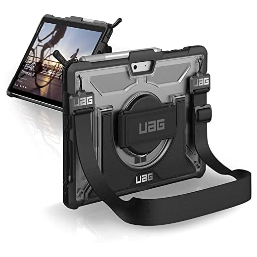 Urban Armor Gear Plasma pour Microsoft Surface Go Etui avec Norme Militaire américaine Coque Case Cover - Transparente [Porte Stylet, compatible avec typecover, Courroie de maintien 360°]