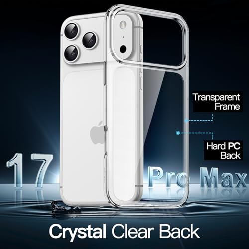 Image of JETech Case for iPhone 17 Pro Max 6.9-Inch, Non-Yellowing Shockproof Phone Bumper Cover, Anti-Scratch Clear Back (Clear)