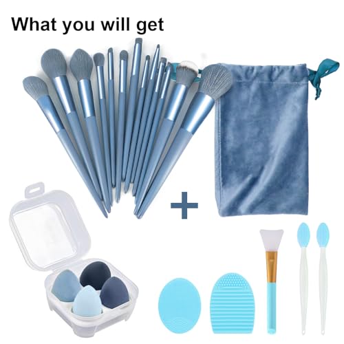 Makeup Brushes 22 Pcs Makeup Kit,Foundation Brush Eyeshadow Brush Make up Brushes Set (Blue, 22 Piece Set)