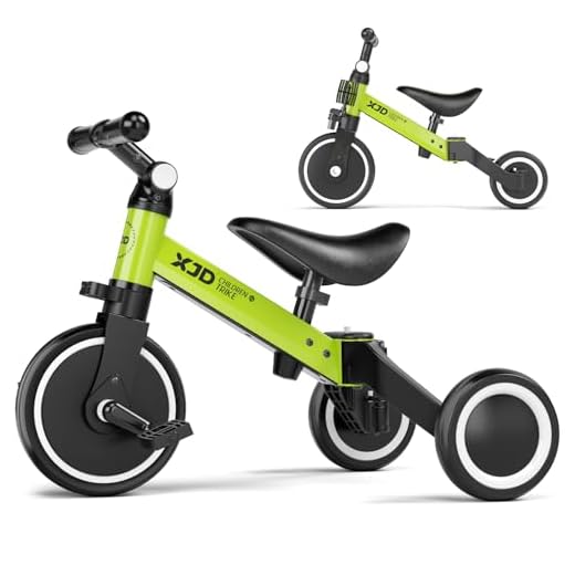 XJD 3 in 1 Kids Tricycles for 10 Month -3 Years Old Kids Trike 3 Wheel Toddler Bike Boys Girls Trikes for Toddler Tricycles Baby Bike Trike Upgrade 2.0, Green