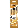 BIC Cristal Original Dunne Balpennen Dunne Punt (0,8 mm) – Zwart, Pak van 4 Stuks