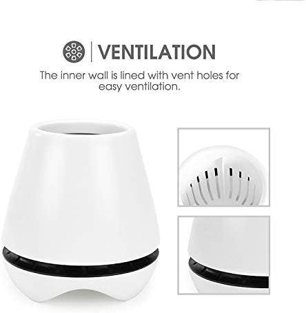 SESEN 2 Pack Silicone Toilet Brush With Holder. Soft Flexible Bristles Easy To Clean, Quick Drying Holder. Hygienic Loo Brush And Holder Set For Bathroom Cleaner.(White)