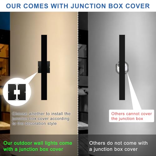 Image of Modern Outdoor Wall Lights, 2 Pack 47 Inch Long Outdoor Wall Sconces
