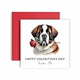 perro san bernardo cachorro en adopcion Papel sin revestimiento de 350 g/m²: esta tarjeta de cumpleaños para hombres y mujeres está hecha con papel sin revestimiento de primera calidad, con bolsa de plástico compostable y colores intensos que no se decoloran logrados a través de tecnologías de impresión de última generación.