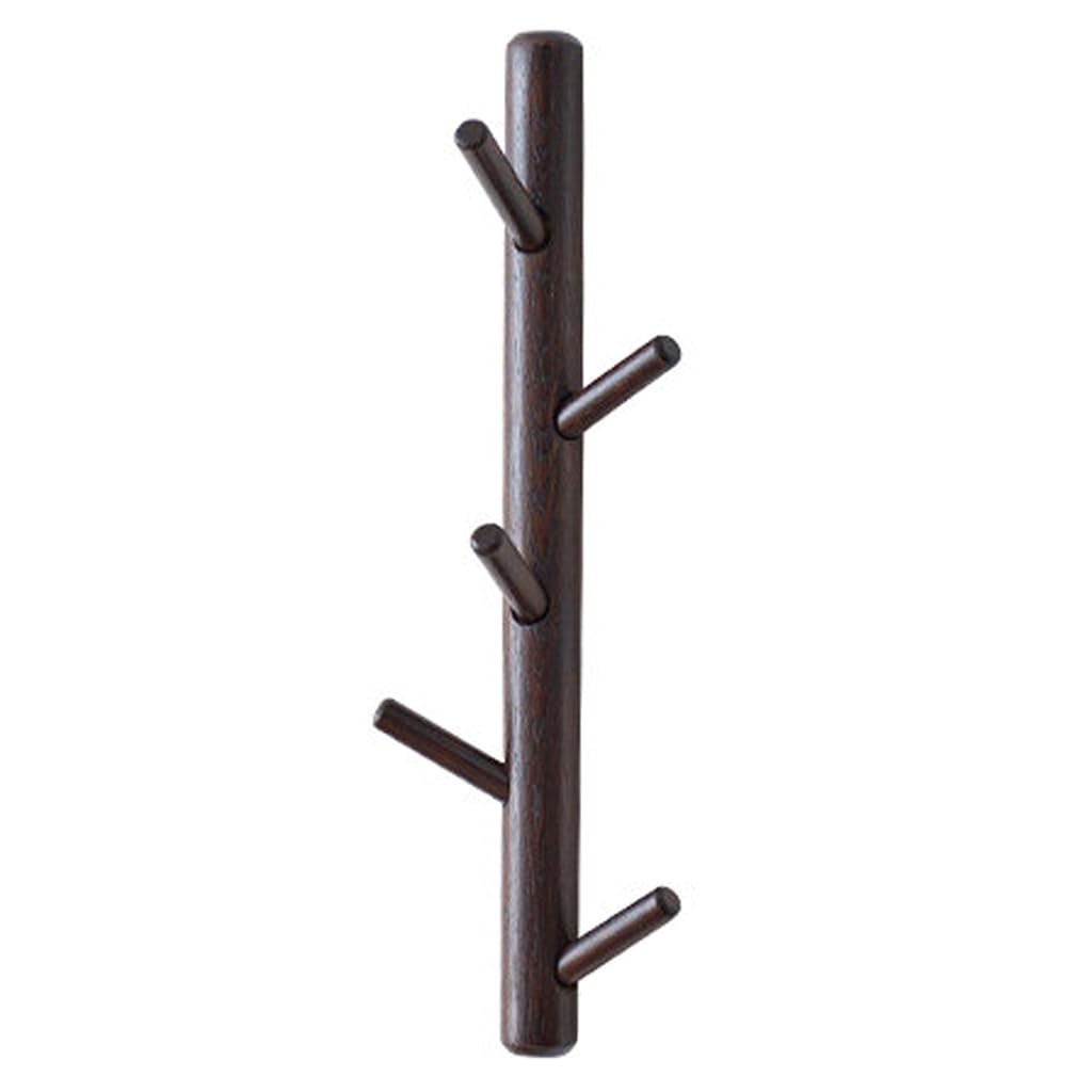 ZHOUXIAO Solid Wood Vertical Coat Rack Wall Mount,Branch Shape Coat Hooks Hanger 50cm