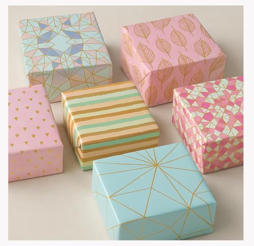 AccuPrints Pack of 6, Gift Wrapping Paper Sheet - Gift Paper - Gift Wrap Roll - Premium Design Paper Sheet for Gift Packing, Mix, Multicolor