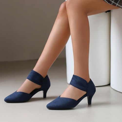 UFEDO Elegant Women Kitten Heels for Women Pointed Toe Office Pumps3