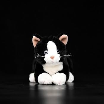 Amazon.co.jp: シミュレーション白黒猫ぬいぐるみ人形かわいい
