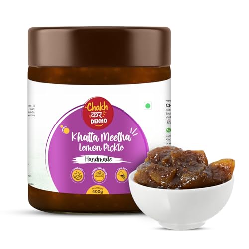 Image of Chakh Kar Dekho Khatta Meetha Lemon Pickle - 400 gm | Traditional Homemade Khatta Meetha Nimbu Ka Achar | Sweet & Sour Indian Pickle | Made with Natural Ingredients & Authentic Flavours