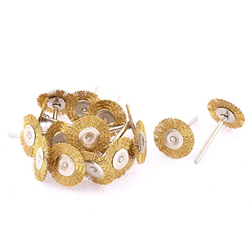 Aexit 15 Pcs Power Polishing Parts & Accessories 3mm Shank 25mm Dia Copper Wire Electric Drill Polish Buffing Wheels Buffing Wheel