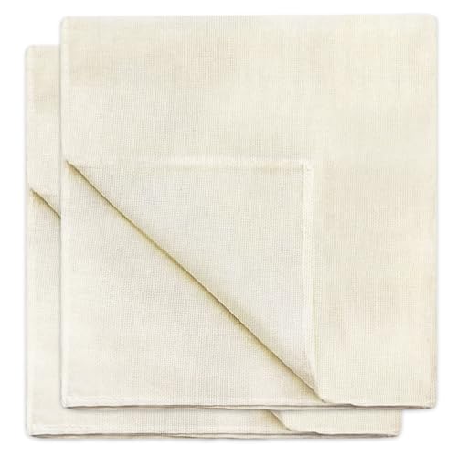 2 Toallas de Paso,50 x 50 cm, para Colar, Paño de Filtro de Cocina 100 Gasa, Sin Blanquear,Cuadrada de Muselina Suave de Algodón Puro para Colar Frutas, Vino, Hornear,Telas Filtrantes Reutilizable