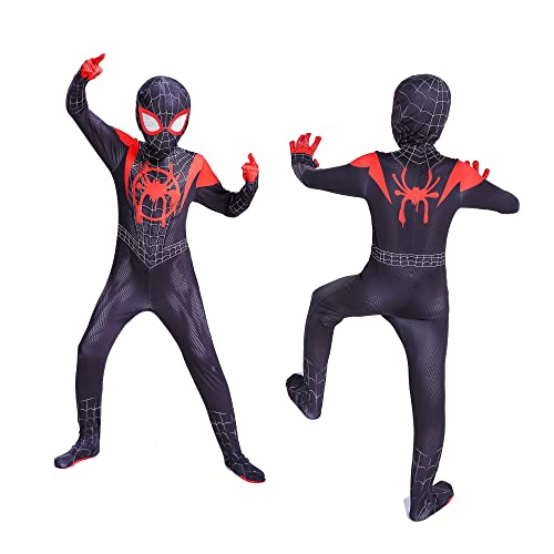 Disfraz de Spider-Man, Disfraces de superhéroe Spiderman, Disfraz de Spiderman Cosplay, Disfraz de Halloween para niños y Adultos Unisex(M,165-170cm) Cover
