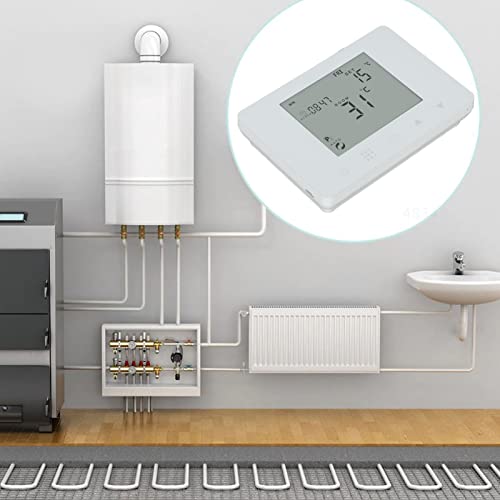 Termostato RF Wireless Programmabile per Riscaldamento Elettrico con Display LCD Retroilluminato Controllo Temperatura Ambiente Sonda Termometrica Infrarossi Compatibile Impianti Intelligenti
