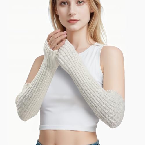 Clothirily CYHEBXT2P9L4 Arm Warmers, Fashion Winter Long Fingerless Gloves Knit Mitten Gloves Wrist Warmer thumb #5