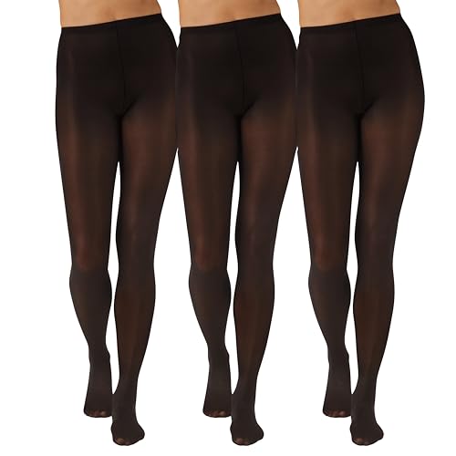 Image of L'eggs Women's Casual Opaque Tights, Same to Waist, Sheer Toe, Black