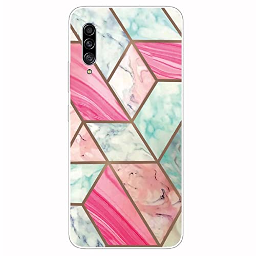 WQCSH Compatible avec Samsung Galax A90 5G Coque Coquille Ultra Mince Antichoc Résistant aux Rayures Silicone TPU Transparent Couleur Motif Coques+Protecteur...
