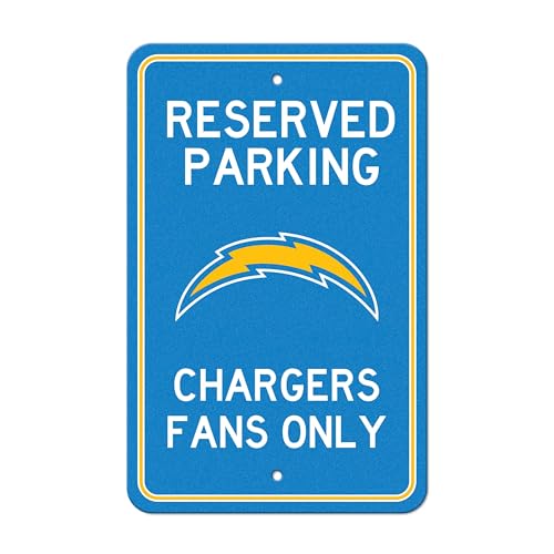 FANMATS NFL - Los Angeles Chargers Team Color Reserved Parking Sign Décor 18in. X 11.5in. Lightweight