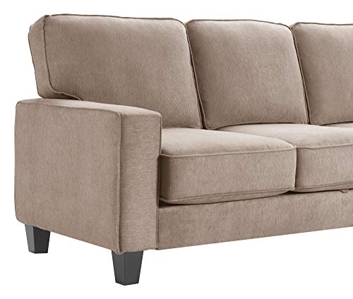 Serta Palisades Sofas With Storage 1 Modern Design, Track Arms, Foam-Filled Cushions, Easy-To-Clean Fabric Upholstery, 77", Soft Tan #TOP5