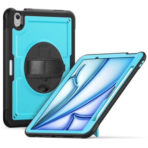 Étui iPad Pro 11 M5 2025 bleu clair avec support coque rigide