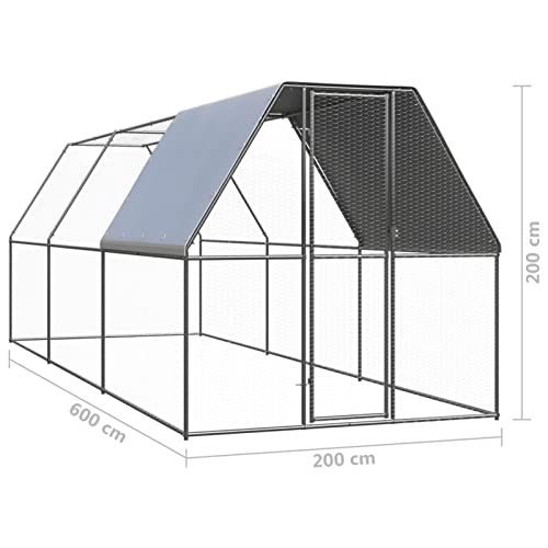 Tidyard Outdoor-Hühnerkäfig Hühnerstall Freilaufgehege Kleintierstall Hühnerhaus Dach Outdoor Geflügelstall, für… – Bild 7