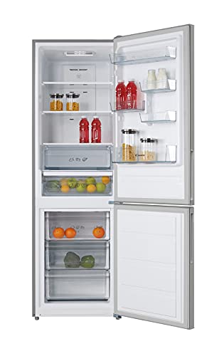 Candy-CVBN-6184XBFS1-Frigorifico-Combi-595-cm-302L-Total-No-Frost-Cajon-Verdulero-y-Frescos-Super-Enfriamiento-Control-Externo-LED-Puertas-Reversibles-Altura-Ajustable-41DB-Clase-E-Inox