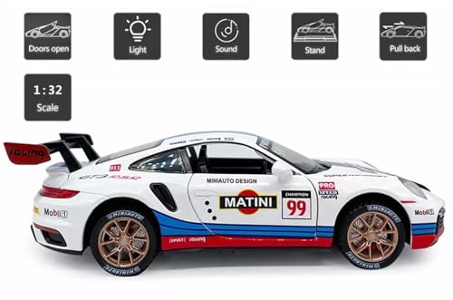Image of Magicwand 1:32 Scale Die-Cast Metal Porrsche Matini Car with Openable Doors,Pull Back Action,Blinking Lights【Pack of 1】【Random Designs】