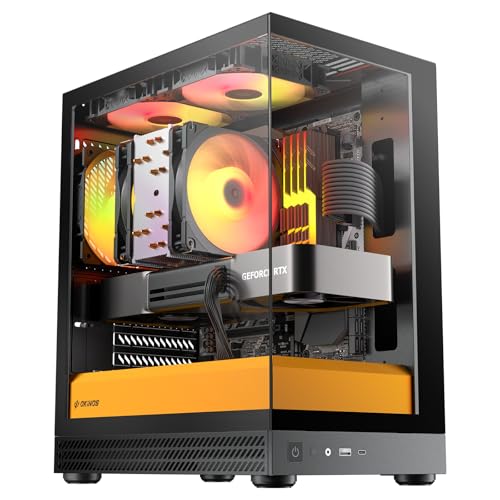 Caja Micro ATX Okinos Aqua UNO torre de ordenador con Tipo C y cristal templado