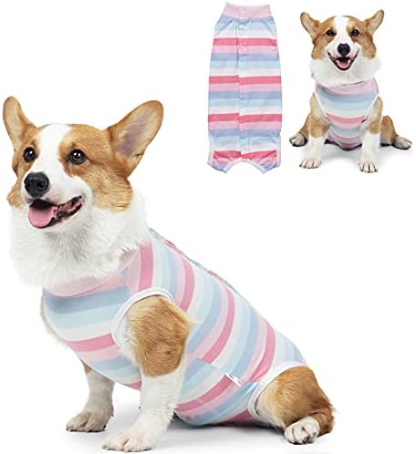 Coppthinktu Dog Recovery Suit for Abdominal Wounds or Skin Diseases, Breathable Dog Surgery Recovery Suit for Dogs, E-Collar Alternative After Surgery Wear Anti Licking Wounds (Pink L)