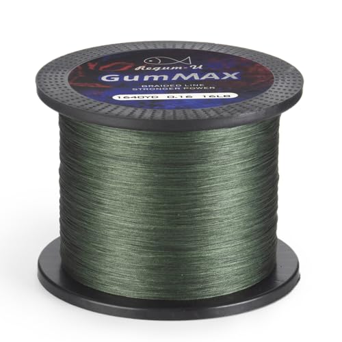 GumMAX 8X Stealth Braided Fishing Line 545 Yards / 80 LB Abrasion Resistant Superline Zero Stretch & Smaller Diameter Confuse & Catch Big Fish Better in Saltwater & Freshwater (Blackish Green)