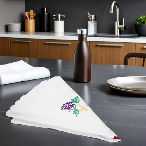Nappe ronde blanche infroissable pour éviter les plis lors des baptêmes - 8