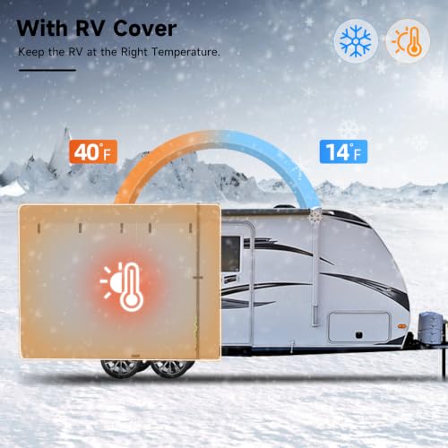 Image of VINPATIO RV Cover 24-27ft: Heavy Duty Travel Trailer Cover, Camper Cover | 7 Layers Top, RV & Trailer Cover, Toy Hauler Cover with Extra Windproof Straps, Tongue Jack Cover, Gutter Covers