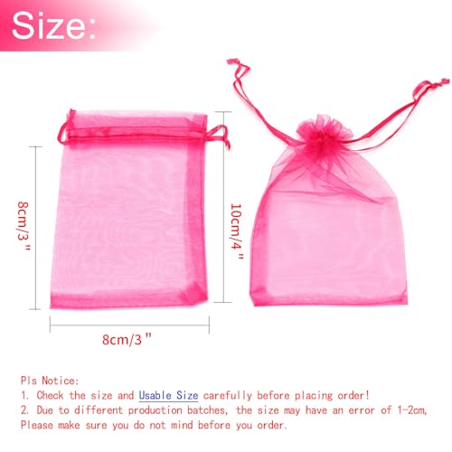 Image of Dealglad 50pcs Drawstring Organza Jewelry Candy Pouch Christmas Wedding Party Favor Gift Bags (3x4, Rose)
